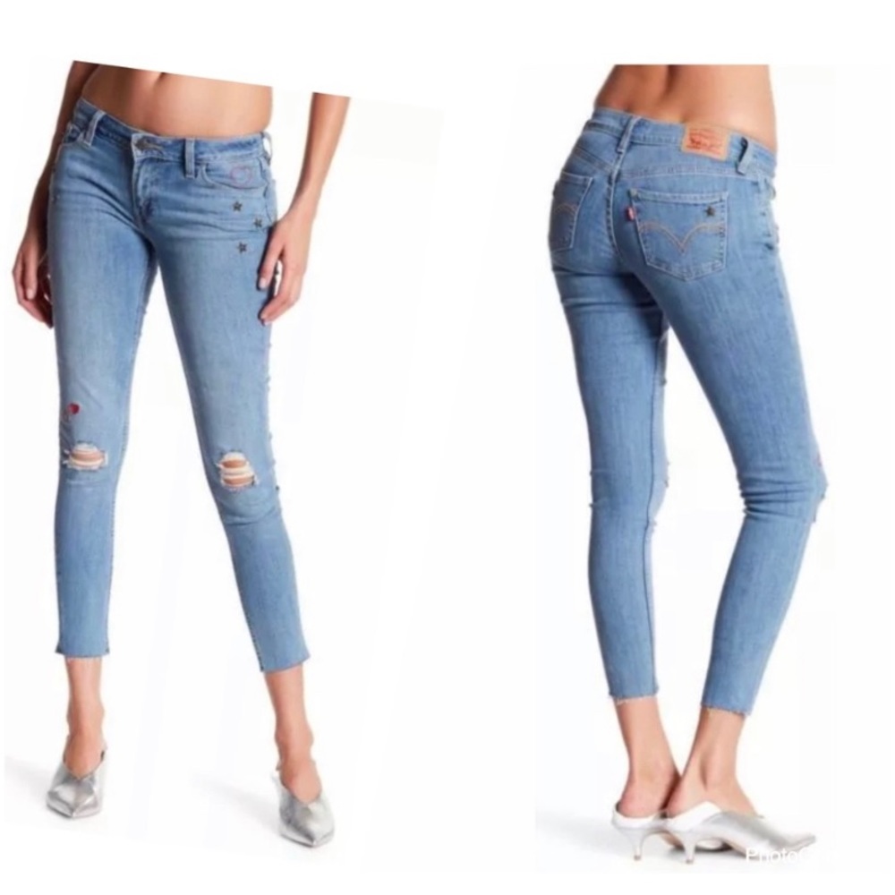 Levi’s 535 Super Skinny Distressed Jeans size 27